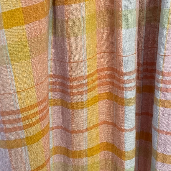 American Eagle Plaid Midi Skirt in Pink and Orange Size M Elastic Waist Boho - Picture 6 of 12